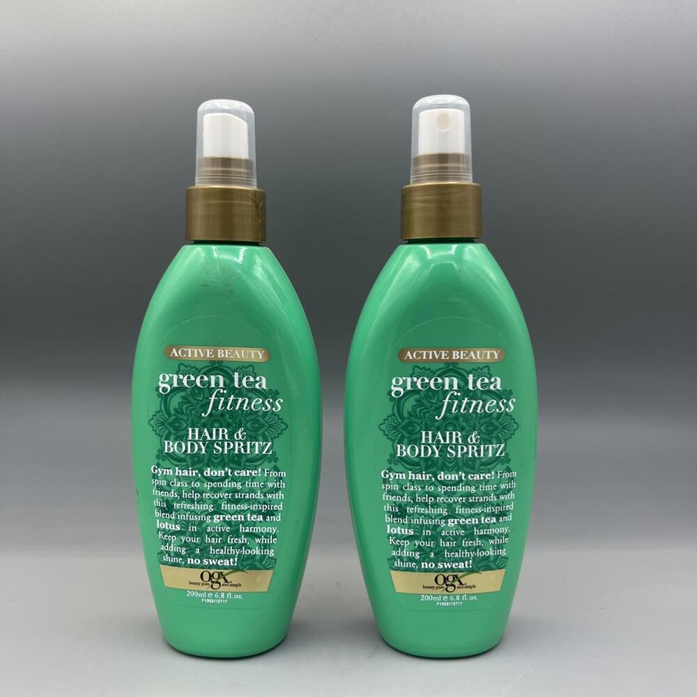 Lot of 2 OGX Green Tea Fitness Hair & Body Spritz Spray Mist 6.8 fl oz